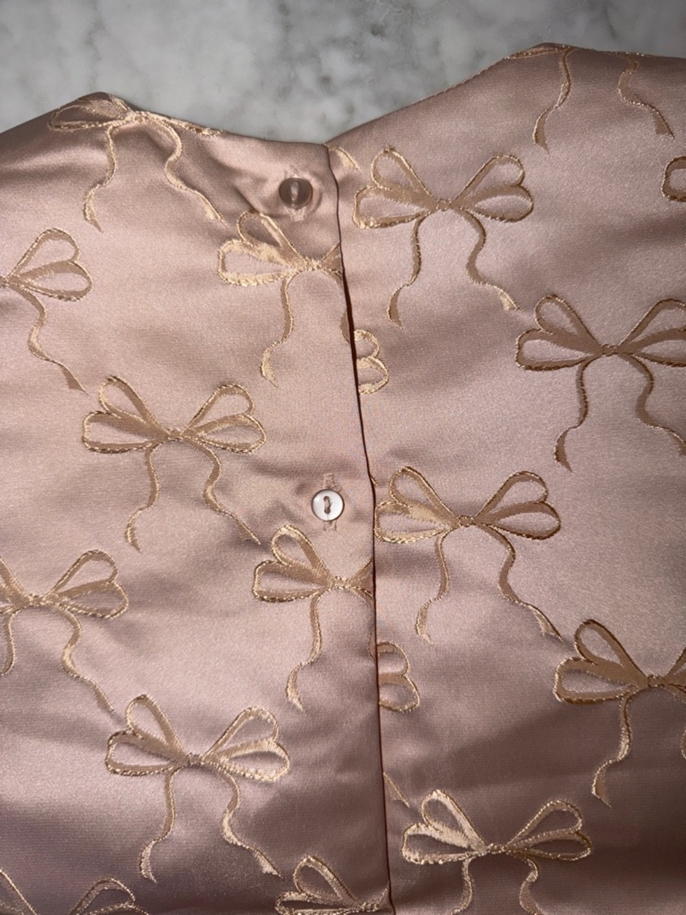 NWOT H&M Blush Pink Satin Bow-Appliqué Sleeveless Dress 2T - Picture 7 of 8